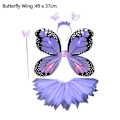 Pikkukuva 2 / 10: Lasten pukurekvisiitta Butterfly Wings -setit PUNAINEN 3 KPL / SET 3 Red 3 pcs/set-3 pcs/set