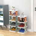 Miniatyrbilde 6 av 10: Stabelbar Skostativ Sko Hylle GRØNN 5 LAG 5 LAG green 5 layers-5 layers