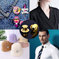 Miniatyrbillede 10 af 10: 30 STK Badge Spænde Broche Tryklås SORT black