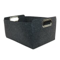 Miniatyrbild 2 av 10: Filt Förvaringskorg Kläder Organizer Diverse Behållare MÖRK Dark grey M