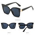 Miniatyrbillede 7 af 10: Cat Eye solbriller Oversized skærme SORT SORT Black