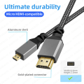 Miniatyrbilde 6 av 9: D-type HDMI-kabel Videokabel 1M 1m