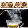 Miniatyrbillede 8 af 8: Lotus Flower Drink Coasters Trækopmåtte 3 3 3