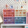 Miniatyrbilde 7 av 10: Oppbevaringsboks Desktop Organizer 4 GRIDS BLÅ 4 GRIDS BLÅ 4 grids blue