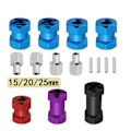 Miniatyrbild 10 av 10: 4st 12mm hex hjulnav Drive Adapter Extension Combiner Red 15mm