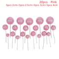 20 stk. kugleformet kagepynt, lyserød pink
