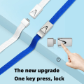 Miniatyrbillede 5 af 10: Press Lock Snørebånd Quick No Tie Snørebånd LYSGRÅ light gray