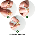 Miniatyrbillede 3 af 3: Pin Backs Backs med Blank Pins Blank Pins Clutch