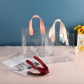 Miniatyrbild 9 av 10: Genomskinlig tygpåse Transparent shoppingväska STOR RÖD STOR RÖD LLarge Red