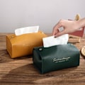 Miniatyrbillede 3 af 10: Læder Tissue Holder Tissue Opbevaringsboks ORANGE orange