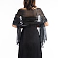 Miniatyrbillede 1 af 10: Aftenkjoler Sjal Lady Cape Wraps SORT SORT Black