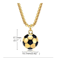Miniatyrbillede 2 af 10: Fodbold halskæder Casual fodbold vedhæng SORT Black
