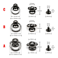 Miniatyrbillede 2 af 7: 10 stk./pakning Nitte Stud Ball Nail SORT A A black A-A