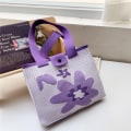 Miniatyrbilde 4 av 8: Strikkeveske Tote Bag LILLA purple