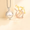 Miniatyrbilde 9 av 10: Stone Bead Cage Holder Anheng Stein Holder Anheng GULL STIL Gold Style 4-Style 4