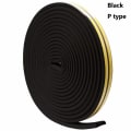 Miniatyrbild 1 av 10: 5/10m tätningslist Fönsterdörr drag uteslutare Black 10m-P