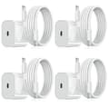 iPhone Rask Lader USB-C Strømadapter 20W + 1m Kabel 4pcs