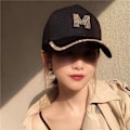 Miniatyrbillede 10 af 10: Rhinestones Baseball Caps Peaked Cap SORT D SORT D Black D