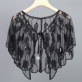 Miniatyrbillede 1 af 10: Kvinder Sjal Aften Prom Cape SORT black