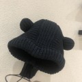 Miniatyrbillede 4 af 10: Pullover Strik Hue Varm Balaclava Hue SORT black