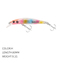 Pikkukuva 2 / 10: uppoava Minnow Baits Fish Hooks H H H