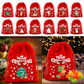 Miniatyrbillede 9 af 10: 5/10 stk julefløjlsposer Candy Snack Gavepose 9X12CM10STK 9x12cm10pcs