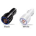 Miniatyrbild 2 av 10: 18W 3.1A Biloplader Dual USB Hurtigopladning SORT black