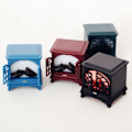 Miniatyrbillede 5 af 10: Miniature Pejs Tricolor Globe RØD PEJS PEJS Red Fireplace-Fireplace