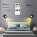 Miniatyrbilde 2 av 10: LED Vegglamper Lys Lese Nattlys SORT RGB SORT RGB Black RGB