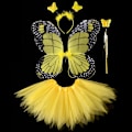 Pikkukuva 1 / 10: Lasten pukurekvisiitta Butterfly Wings -setit KELTAINEN 4 KPL / SET 4 Yellow 4 pcs/set-4 pcs/set