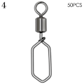 Miniatyrbillede 1 af 9: 50 stk Fishing Snap Connector med Pin Rolling Swivel 4 4 4