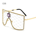 Miniatyrbillede 1 af 10: Rhinestone Mesh Glasses Y2K Solbriller C05 C05 C05