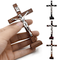 Miniatyrbillede 7 af 10: Kryds Bordpynt Krucifiks Jesus Statue SORT Black