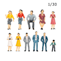 Miniatyrbillede 1 af 10: 10 stk. Personfigurer Modelbygning Passagerer 1/30 1/30 1/30