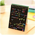 Miniatyrbillede 10 af 10: Scratch Paper Art Rainbow Scratch Notesbog BLÅ MED 4 LINEALER Blue With 4 rulers-With 4 rulers