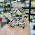 Miniatyrbillede 5 af 8: Kanin Display Stand Holder Krystalkugle Base SØLV Silver