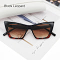 Miniatyrbillede 1 af 10: Cat Eye Solbriller Firkantede Solbriller SORT LEOPARD SORT Black Leopard