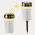 Miniatyrbild 8 av 10: Solar Grave Light Lawn Light VIT STYLE-1 STYLE-1 White Style-1-Style-1