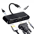 Miniatyrbild 2 av 7: Type-C Hub 4K till HDMI VGA USB 3.0 dockningsstation
