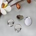 Miniatyrbilde 4 av 4: 100 stk Flat Rund Brosje Pin Brosje Spenn Pin Disk Base Disc
