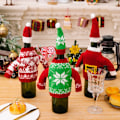 Miniatyrbilde 8 av 10: Jule champagneflaskehatt Vinflaskepose C C C
