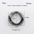 Miniatyrbillede 1 af 10: 5 stk Spring O-Ring Spænder Karabinhagepunge Håndtasker SORT 39MM Black 39mm