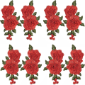 Miniatyrbillede 1 af 5: 10 stykker Rose Broderede Patches Blomster Patches Tøj