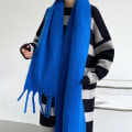Miniatyrbilde 3 av 10: Mohair Dame Skjerf Lang Skjerf BLÅ blue