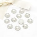 Pikkukuva 3 / 5: 100 kpl Faux Pearl napit tekojalokivi napit litteät pyöreät napit
