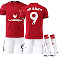 Miniatyrbillede 1 af 2: 2025-2026 Manchester United Hjemmebane Børnefodboldtrøje Sæt Nr. 9 Højlund 16