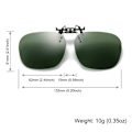 Pikkukuva 3 / 10: Clip-On Polarisoidut aurinkolasit Flip-up aurinkolasit Dark Green
