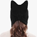 Miniatyrbillede 10 af 10: Hæklet Strikket Hue Beanie Hue SORT Black