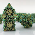 Miniatyrbillede 6 af 10: 7 STK/Sæt Metal Terning Sæt Terninger GRØN green