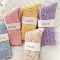 Miniatyrbillede 10 af 10: Termiske lange strømper Cashmere uldstrømper BLÅ blue